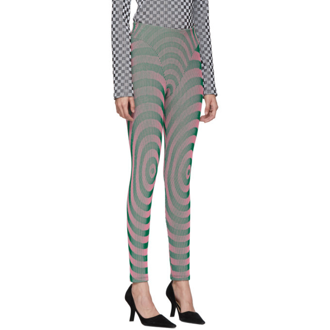 Paolina Russo SSENSE Exclusive Pink and Green Illusion Knit Bullseye  Leggings Paolina Russo