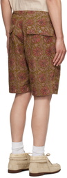 Engineered Garments Khaki & Burgundy Corduroy Fatigue Shorts
