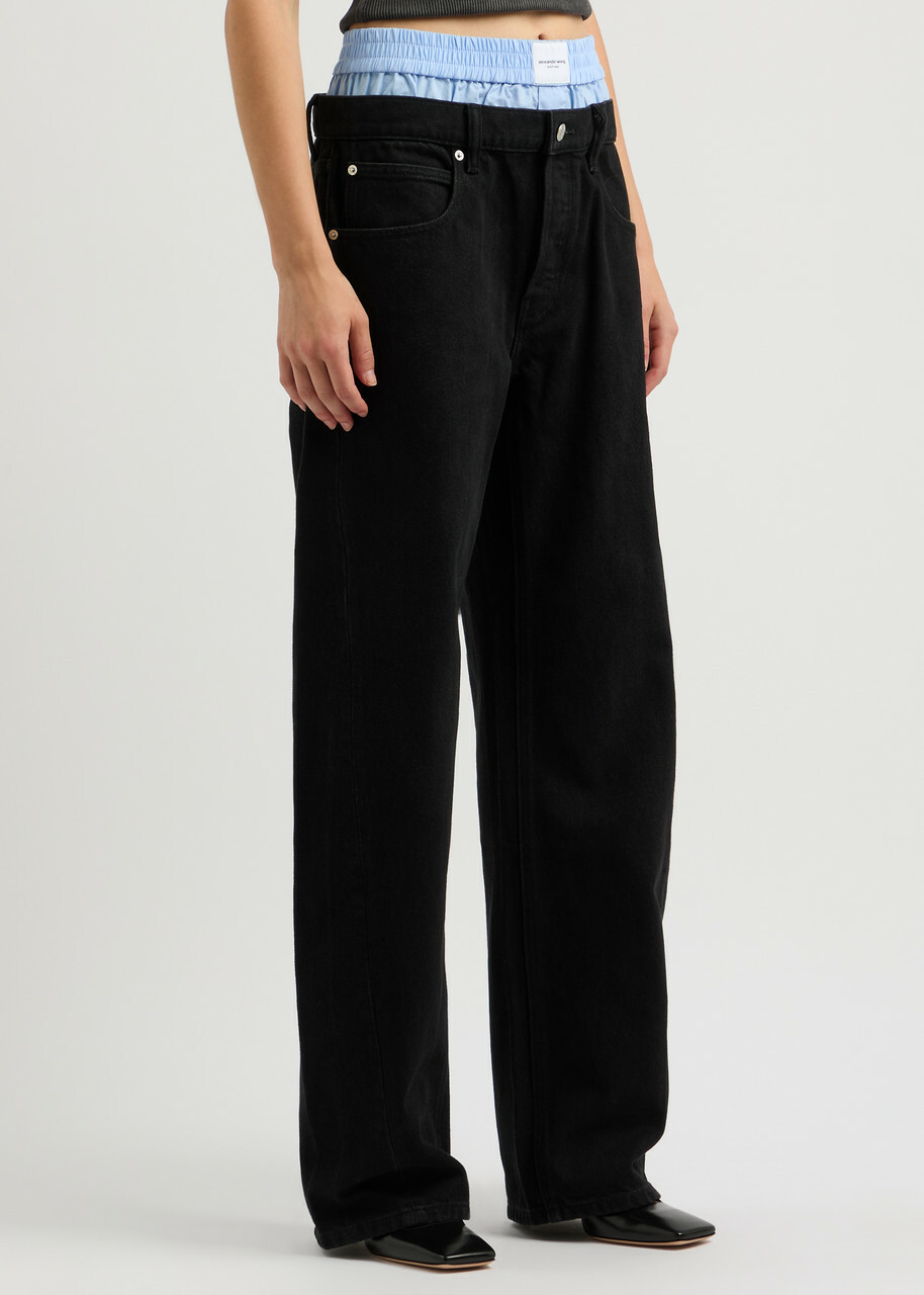 Alexanderwang.t Boxer-effect Barrel-leg Jeans Black