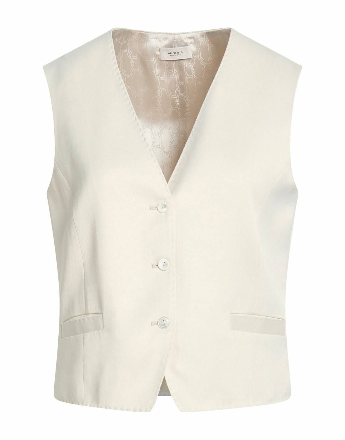 Agnona Womens Tailored Vest Cream