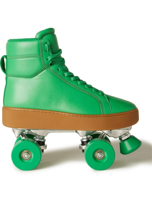 Photo: Bottega Veneta - Leather High-Top Rollerskates - Green