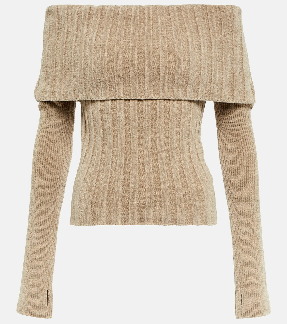 Jacquemus - Duci rib-knit off-shoulder top Jacquemus