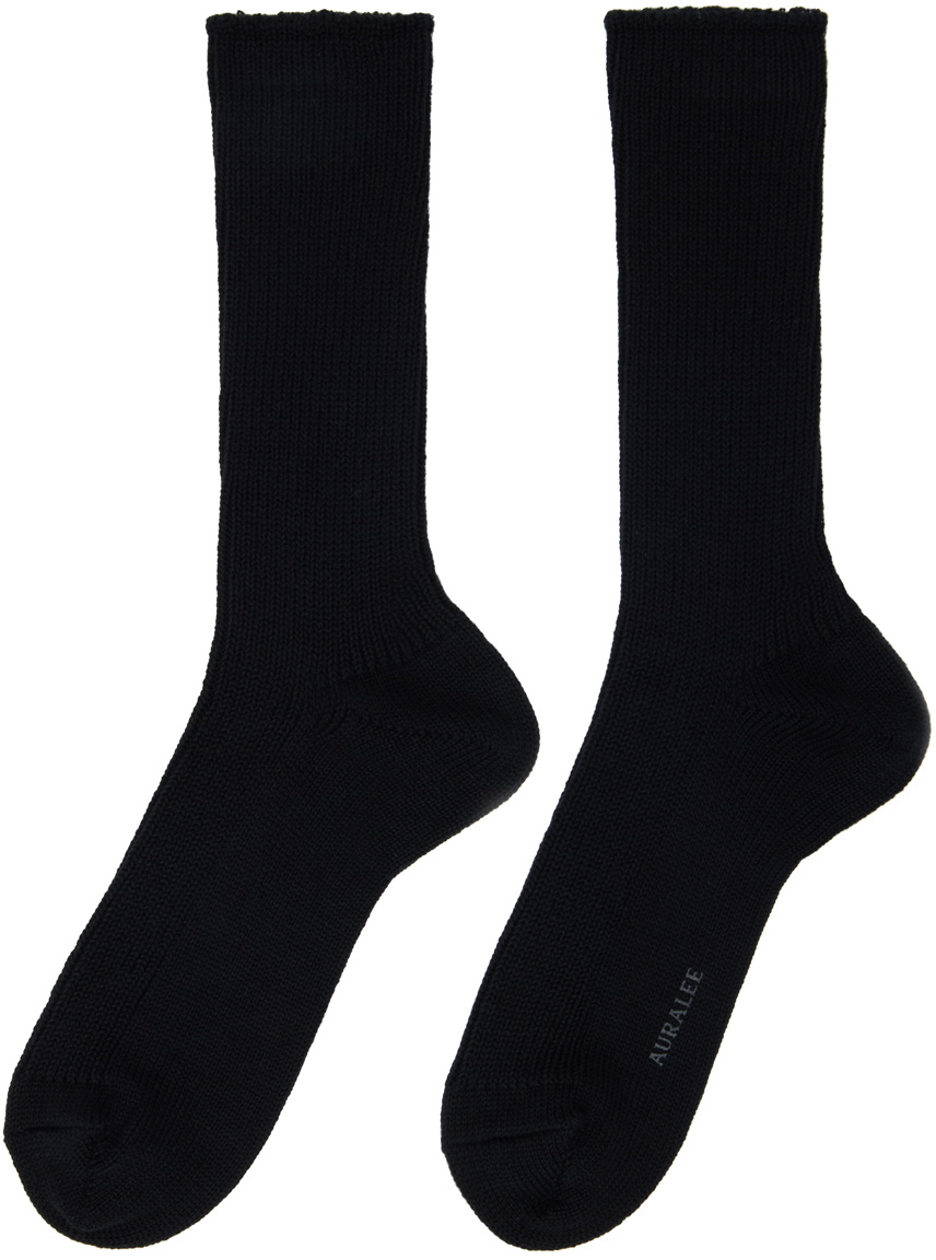 AURALEE Black Low Gauge Socks