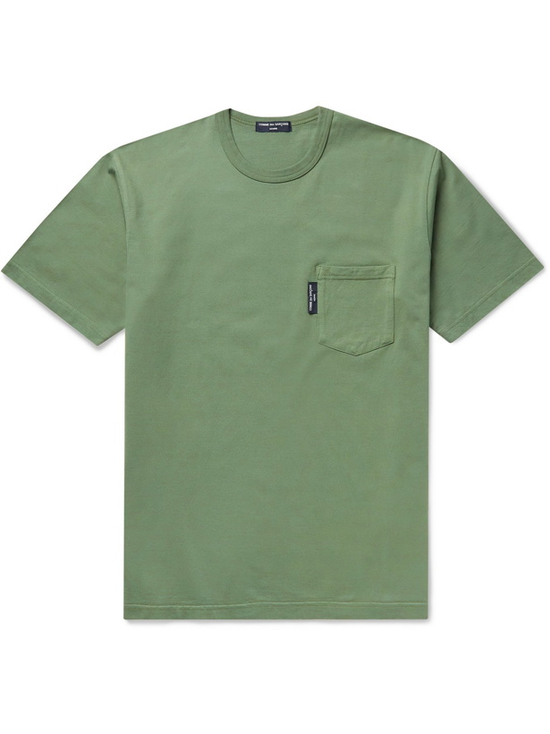Photo: COMME DES GARÇONS HOMME - Garment-Dyed Cotton-Jersey T-Shirt - Green - 2