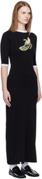 Charles Jeffrey LOVERBOY Black Raglan Baby Tee Midi Dress