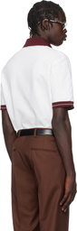 Ferragamo White Color Block Polo