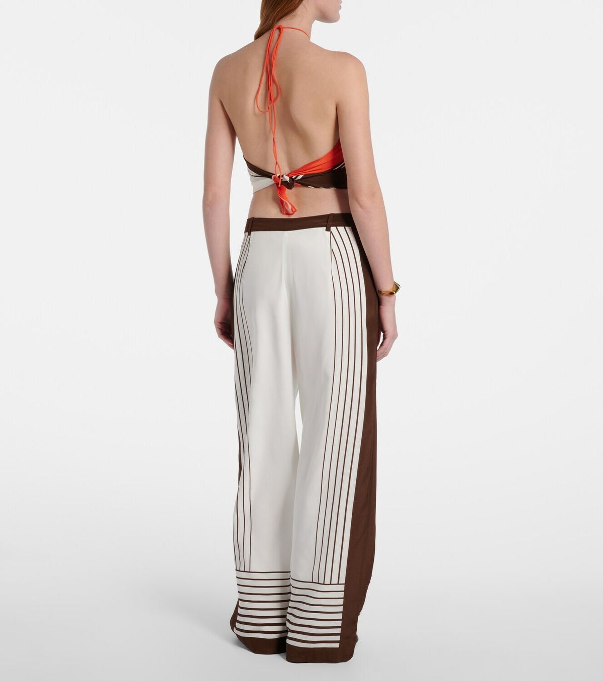 SIR Destino striped silk wide-leg pants