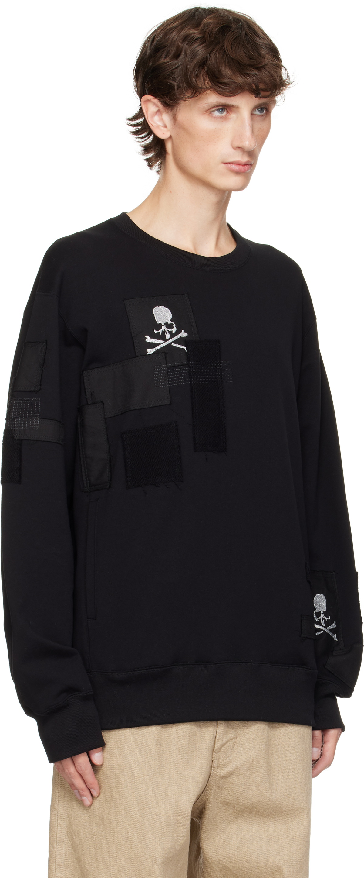 MASTERMIND WORLD Black Patchwork Sweatshirt