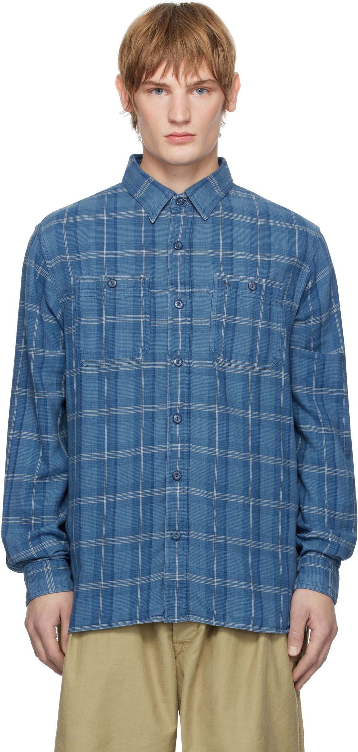 トップス RRL Checked S/S shirt RRL Indigo Plaid Double-Faced Work Shirt RRL