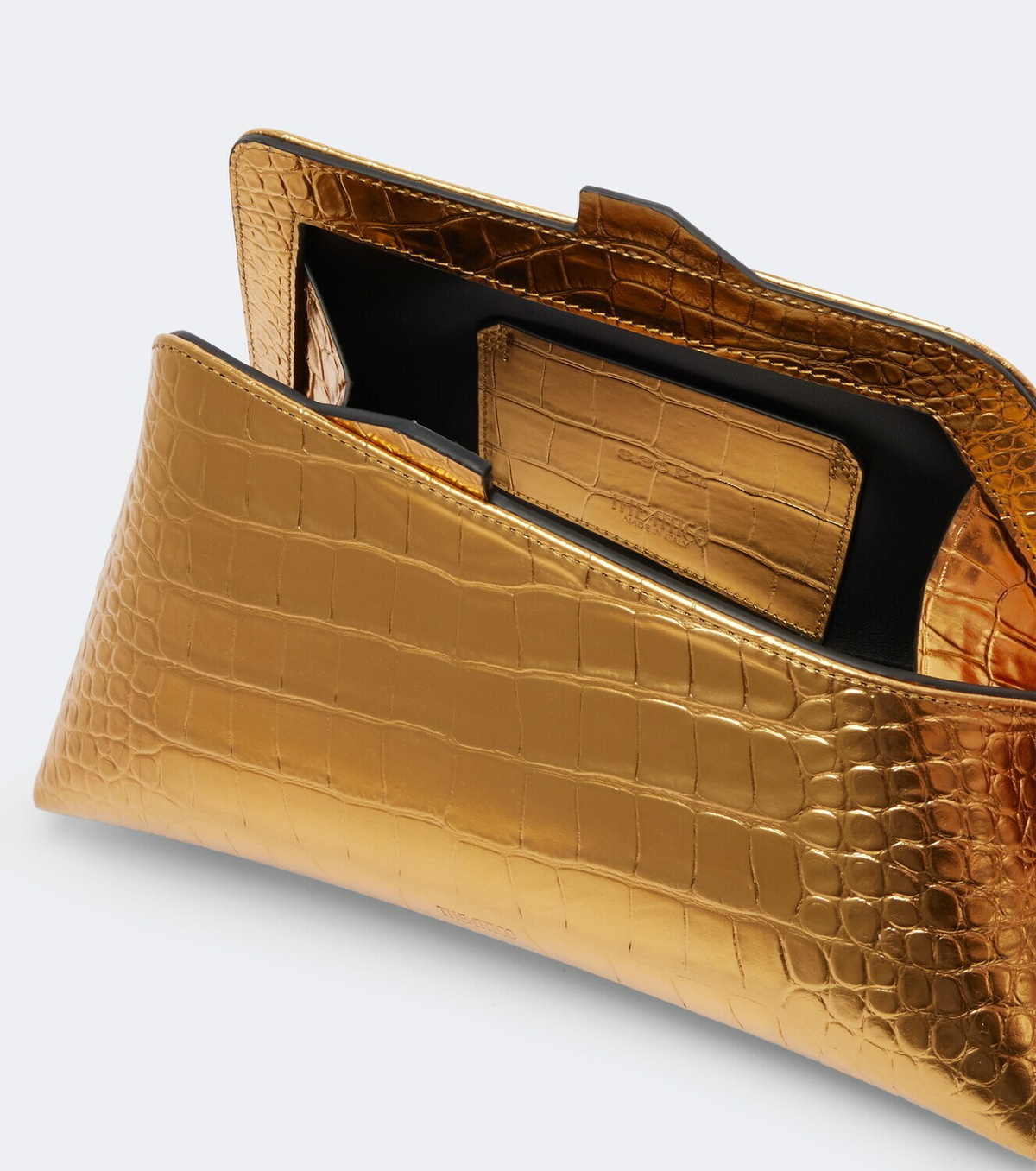 The Attico 8:30PM Small croc-effect leather clutch