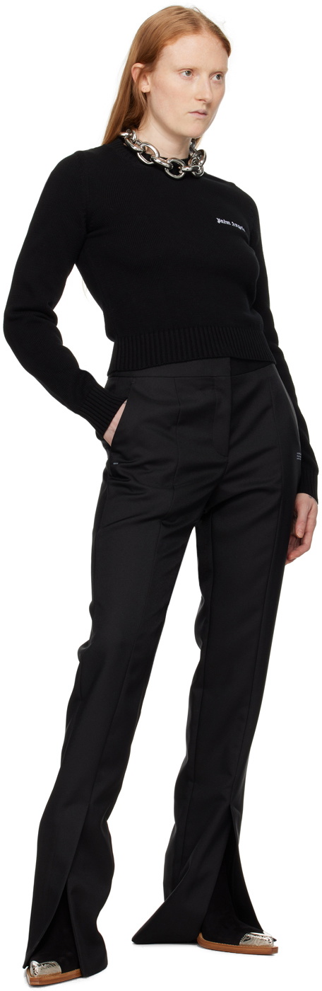 Palm Angels Black Embroidered Sweater