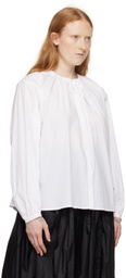 AMOMENTO White Shirred Blouse