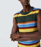 Dries Van Noten Striped cotton and wool sweater vest
