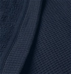 Schiesser - Waffle-Knit Cotton Hooded Robe - Men - Navy