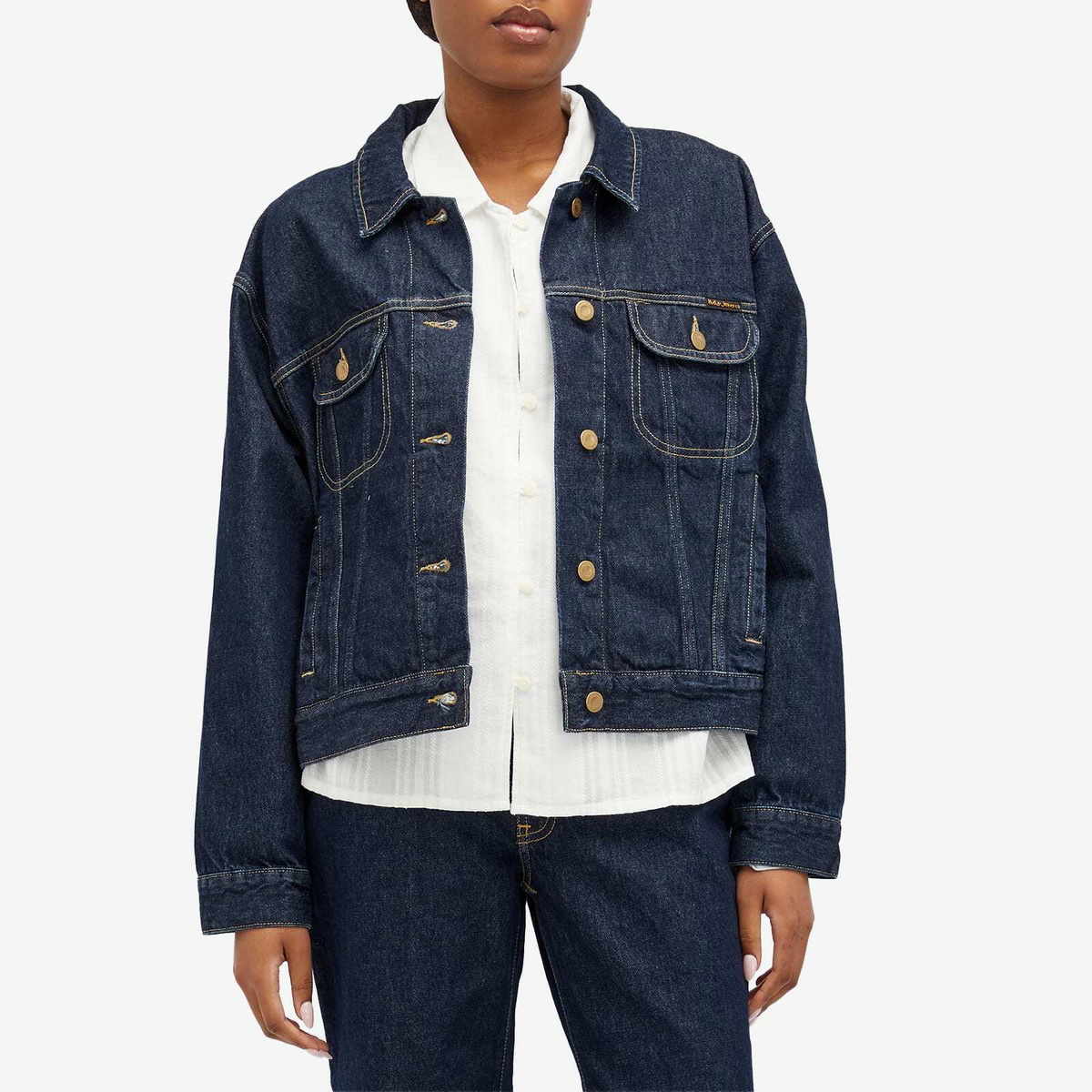 Nudie Jeans Co Women's Nudie Berit Denim Jacket in Classic Blue