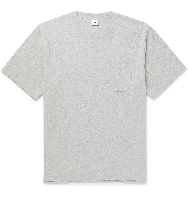 Photo: NN07 - Dylan Mélange Cotton-Jersey T-Shirt - Gray