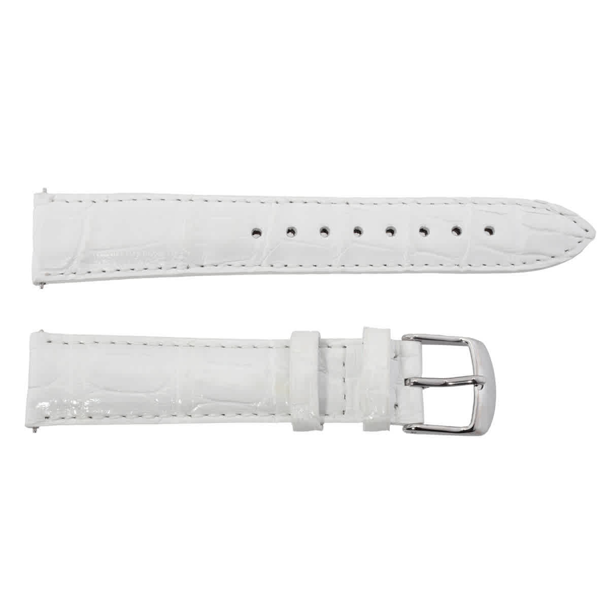 MICHELE 18mm White Alligator Strap