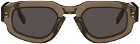 MCQ Brown Hexagonal Sunglasses