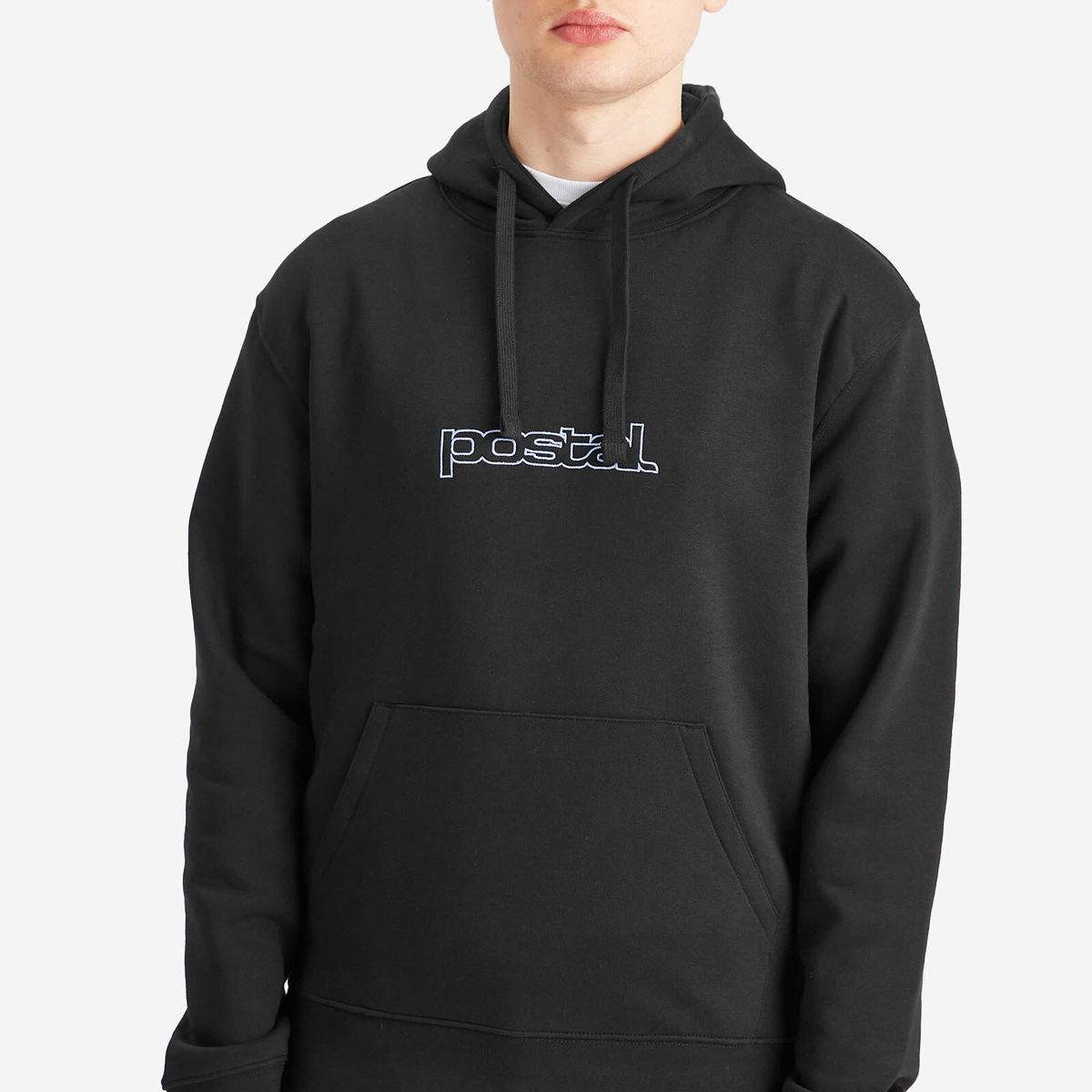 POSTAL Men's Outline Logo Hoodie in Black
