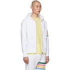 Thom Browne White Classic Zip-Up 4-Bar Hoodie