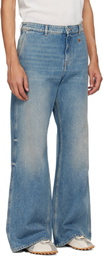 Courrèges Blue Hammer Baggy Jeans