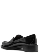 Stuart Weitzman Palmer Bold 40 Glossed Leather Loafers Black
