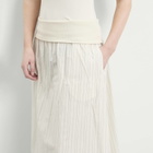 Samsøe Samsøe Women's Sathea Pleated Midi Skirt in Bone Stripe