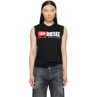 Diesel Black Chest Logo Print Tank Top