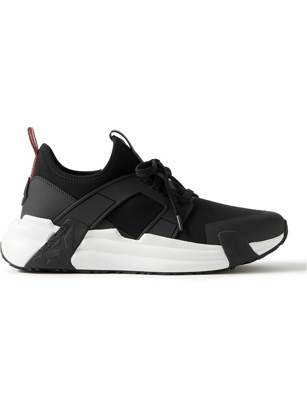 Photo: Moncler - Lunarove Rubber and Leather-Trimmed Neoprene Sneakers - Black