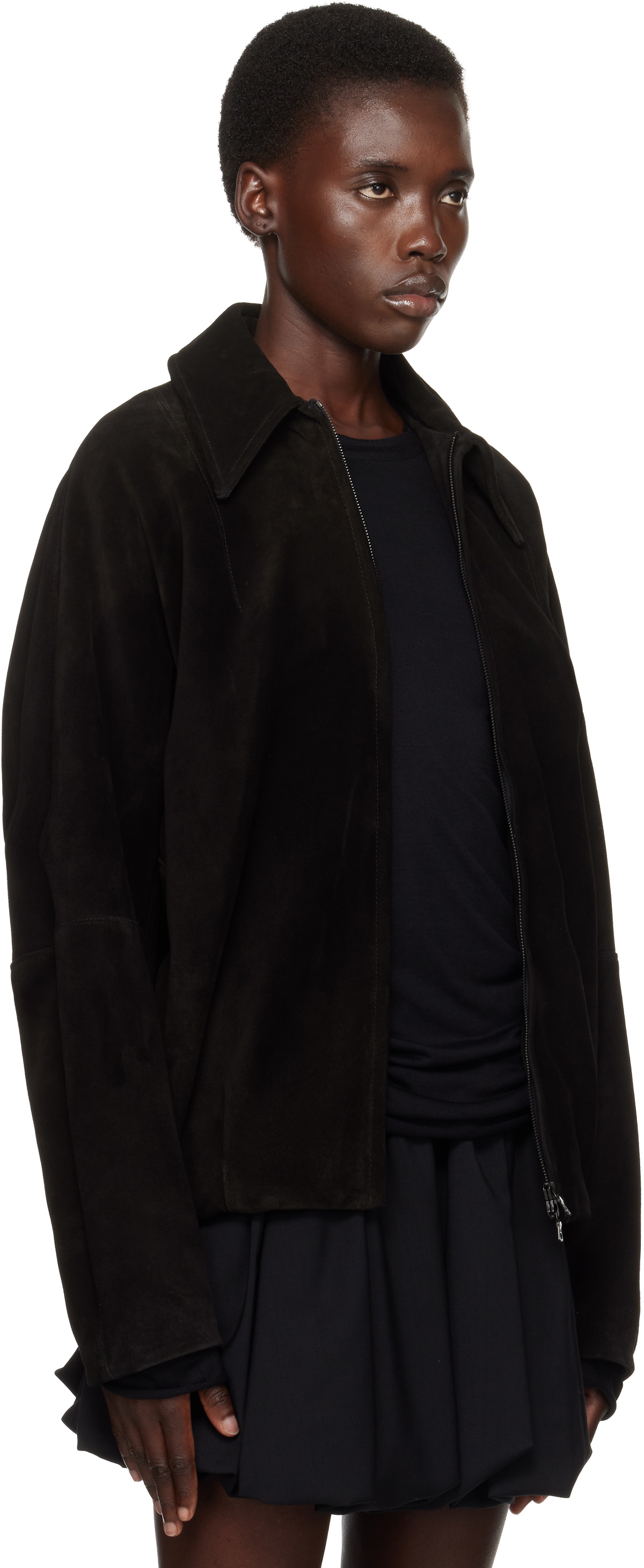 AARON ESH Black Pigskin Suede Jacket