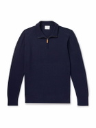 Kingsman - Merino Wool and Cashmere-Blend Half-Zip Sweater - Blue