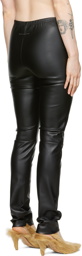 MM6 Maison Margiela Black Faux-Leather Leggings