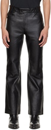 Ernest W. Baker Black Flare Leather Pants