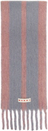 Marni Pink & Gray Striped Alpaca Scarf