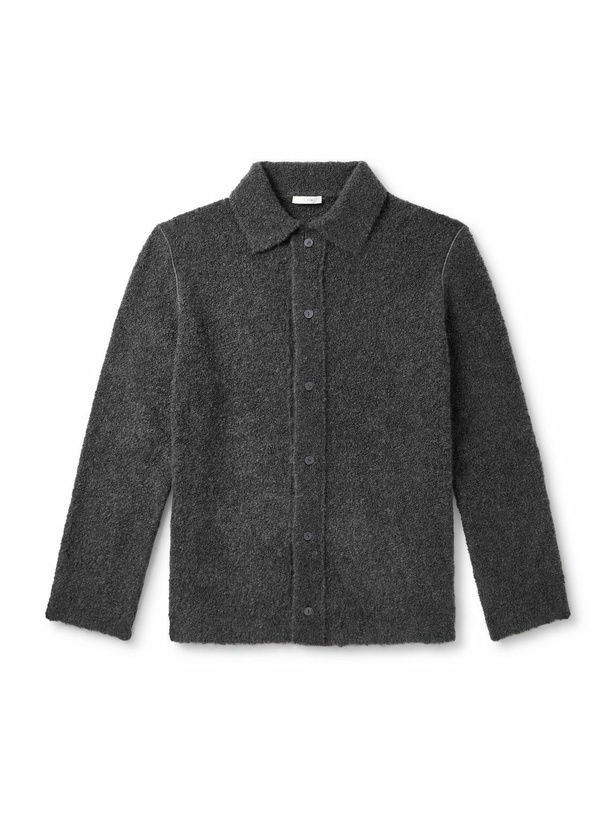 Photo: The Row - Novak Cashmere, Alpaca and Silk-Blend Bouclé Cardigan - Black