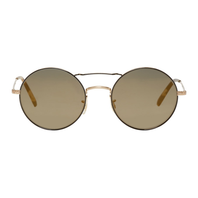 Photo: Oliver Peoples Gold and Black Nickol Sunglasses