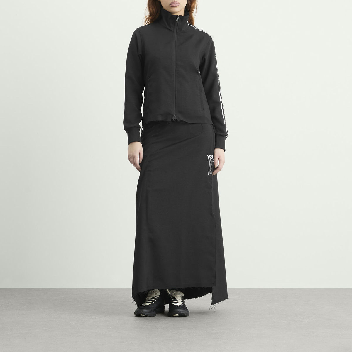 Y-3 Women's 3-Stripe Midi Skirt in Black