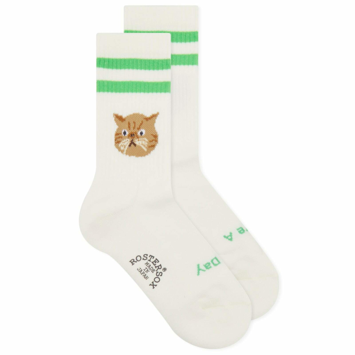 Rostersox Cat Socks in Green