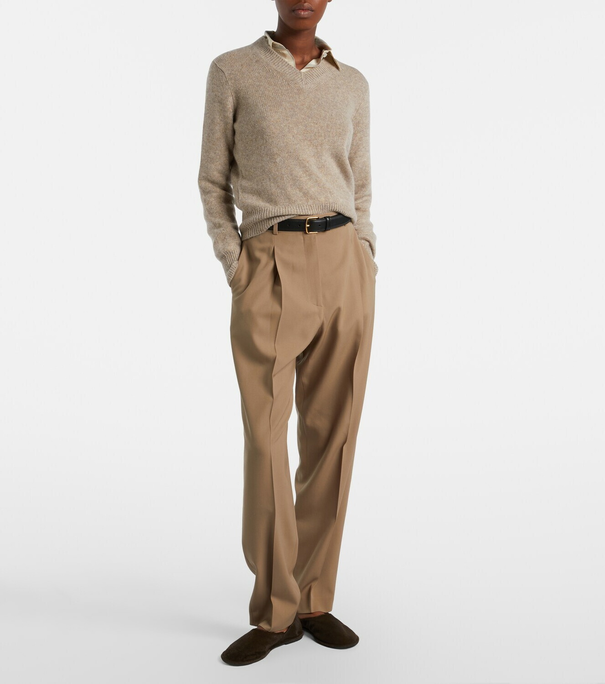 The Row Canal calf hair slip-on shoes