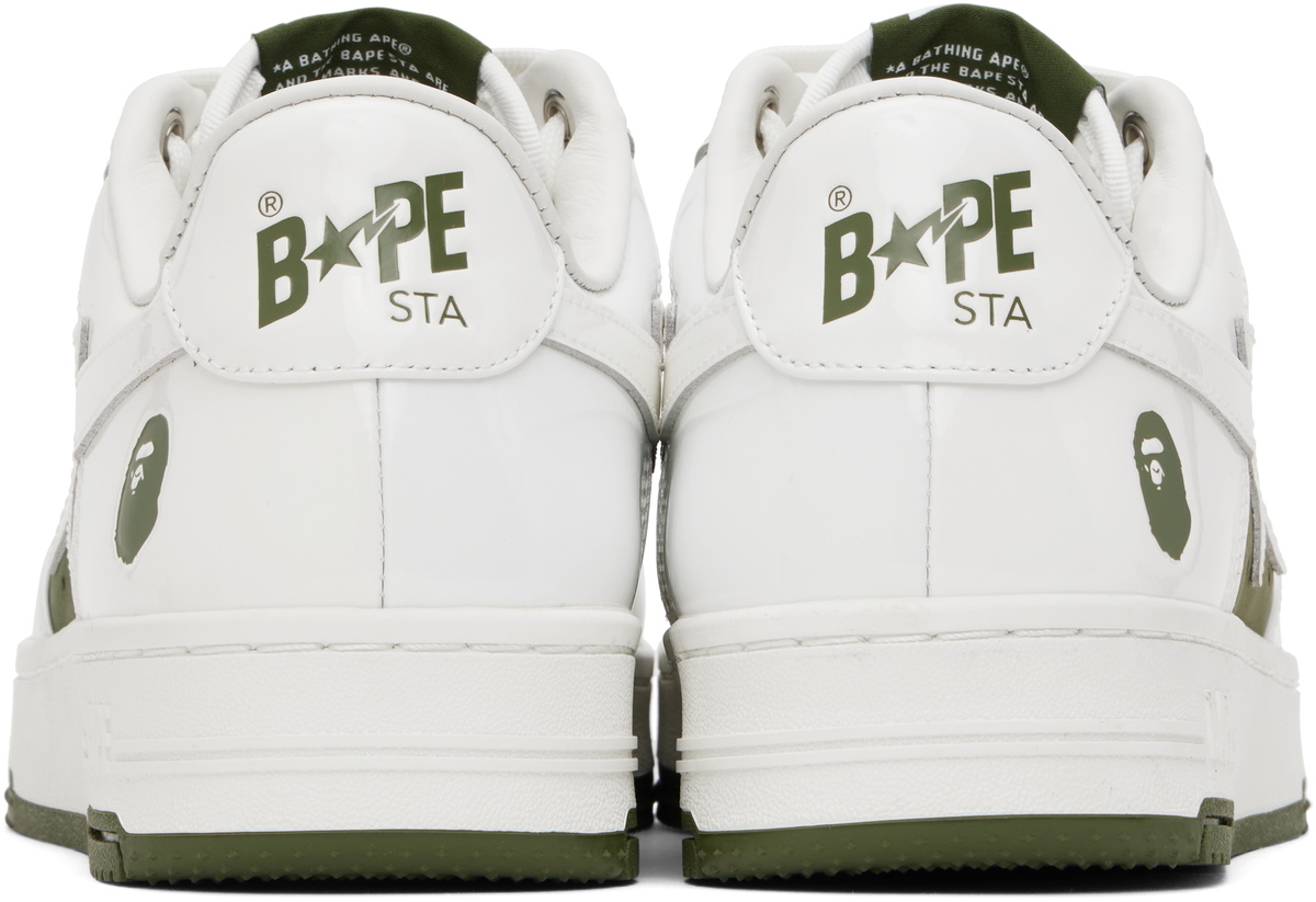 A BATHING APE BAPE STA ホワイト　♯6 A Bathing Ape Bape Sta Low #6 White Olive Drab Men's - 1K80