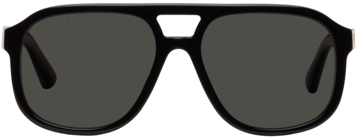 Photo: Gucci Black Aviator Sunglasses