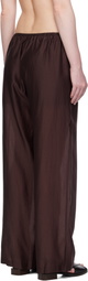 AMOMENTO Burgundy Silky Banding Lounge Pants