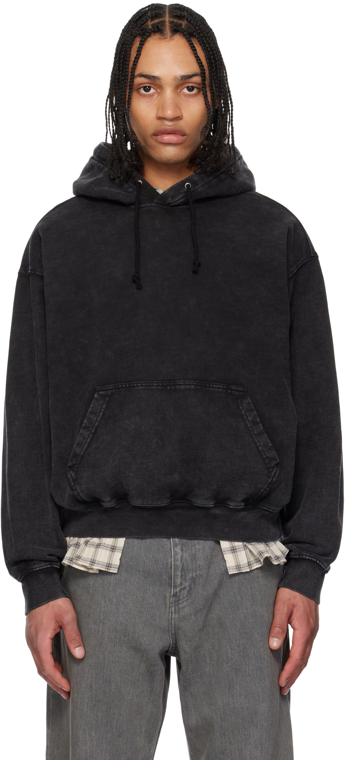 【COOR】 Garment Dying Essential Hoodie Sweatshirt / 追跡付 Gray Garment Dyeing Essential Hoodie by COOR on Sale