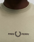 Fred Perry Embroidered T Shirt Beige - Mens - Shortsleeves
