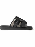 Suicoke - ZAVO-VS Webbing-Trimmed Suede Mules - Black