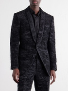 TOM FORD - Astracan Plissé Silk Tuxedo Jacket - Black