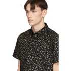 Naked and Famous Denim Black and Gold Japanese Flowers Easy Shirt