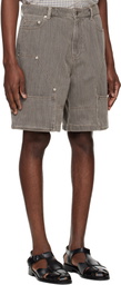 System Gray Colored Denim Shorts