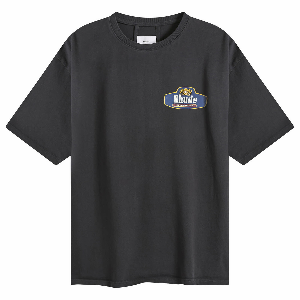 Rhude Men's Racing Crest T-Shirt in Vintage Black/Navy