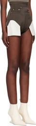 Rick Owens Brown Temple Dirt Cutoffs Shorts